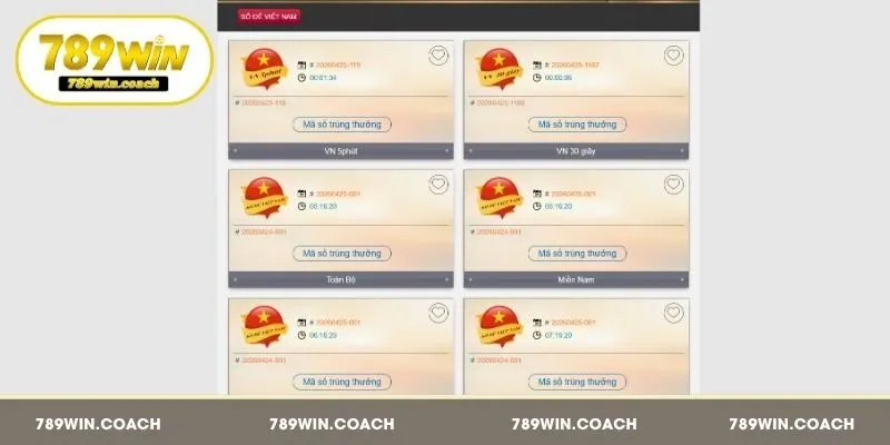 Các sản phẩm xổ số 789Win nổi bật trong hệ thống