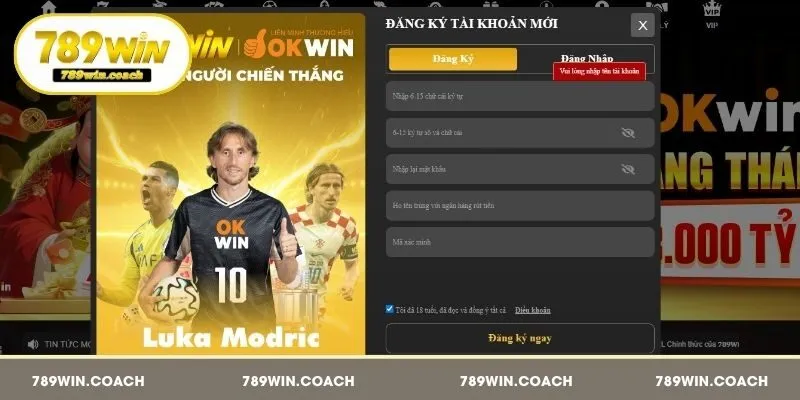 Đăng ký 789Win trên website đơn giản, dễ dàng