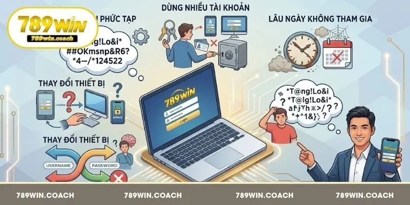 Nguyên nhân dẫn đến việc quên mật khẩu tài khoản 789Win