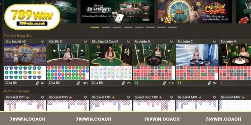 Tổng hợp những trò chơi Casino 789Win hấp dẫn